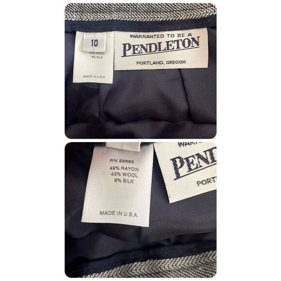 Pendleton Tweed Maxi Pencil Skirt Navy White 10 - Picture 8 of 10